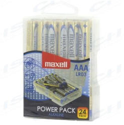 Maxell Alkálielem Power Pack LR-3 AAA 24db-os visszazárható átlátszó műanyag dobozban (790268.04.CN) - mulan