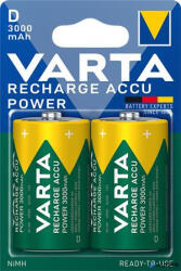 VARTA Tölthető elem, D góliát, 2x3000 mAh, előtöltött, VARTA "Power (56720 101 402) - alter