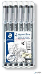 STAEDTLER Tusfilc készlet, STAEDTLER "Pigment Liner 308", fekete, 4+2 darab (308 SB6P) - alter