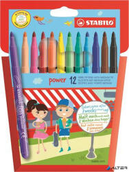 STABILO Filctoll készlet, 2 mm, STABILO "Power", 12 különböző szín (280/12-02/ 280/12-01) - alter