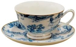 Clayre & Eef Porceláncsésze + alj, 250ml, keleti tájas, blue (ZV-87174599179__3)