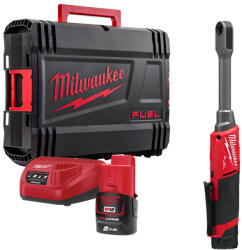 Milwaukee akkus cserélhető adapteres racsnis csavarkulcs M12 FPTR-202X 12V 2x2, 0 Ah, HD kofferben (4933499411) - hardtools