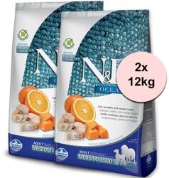 N&D Ocean Adult Medium & Maxi pumpkin, cod & orange 2x12 kg