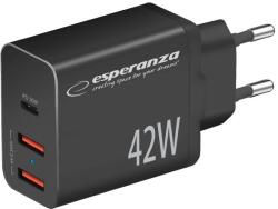 Esperanza Încărcător rapid Esperanza 42w usb-c pd 30w / 2x usb-a 12w (EZC106K)