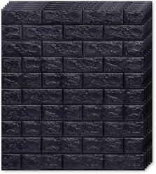 Tapetoo Home Decor 50 x 3D Tapetoo Home Decor® tapéta csempe készlet, fekete, 70 x 77 cm, 2, 5 mm, 26, 5 négyzetméter (set-50xTapet-3D-Cod-5-Negru)
