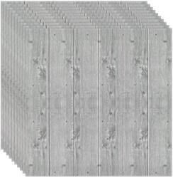 NEXTLY 50 x 3D NEXTLY öntapadós tapéta készlet, falra vagy mennyezetre, vízálló, állítható, erős ragasztó, könnyen felszerelhető, lefedettség 24, 5 nm, 70x70 cm, szürke, fa kivitel, 24-es kód (s50tpt24mare)