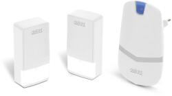 Delight Kinetic vezeték nélküli és vezeték nélküli digitális csengőhang, 2 kültéri egységgel, 20 hangos, saját tápellátású, 433 MHz, 200-240 V AC, IP44, 100 m, Fehér