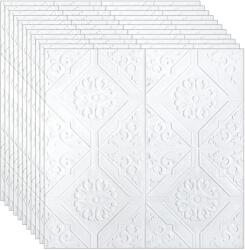 NEXTLY 50 x 3D NEXTLY öntapadós tapéta készlet, falra vagy mennyezetre, vízálló, állítható, erős ragasztó, könnyen felszerelhető, lefedettség 24, 5 nm, 70x70 cm, fehér, modern design, 9-es kód (s50tpt9mare)