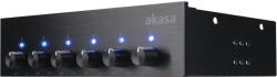 Akasa 6 csatornás Ventilátor fordulatszabályozó AK-FC-08BK 5.25"-rack (AK-FC-08BKV2)