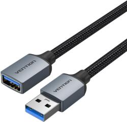 Vention Cotton Braided USB 3.0 Type A Male to Female Extension Cable Alu. Alloy Type, 1 m, szürke (CBLHF)