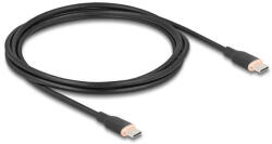 Delock USB 2.0 kábel USB Type-C dugó - dugó PD 3.0 60 W 2, 5 m fekete Szilikon (81239)