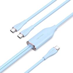 Vention USB 2.0 Type-C Male to 2 Type-C Male 5A Cable Silicone Type, 1, 5 m, kék (CTMSG)