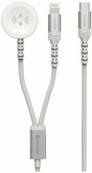 SWISSTEN fonott mágneses kábel 2in1 Apple Watch és Lightning, USB-C 1, 2 m fehér (22065503)