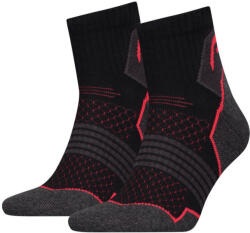Exity Head Unisex Túrazokni - Félplüss Talppal, 2 Pár, Fekete-Piros, 39-42