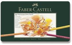 Faber-Castell Polychromos színesek bádog dobozban, 36 szín