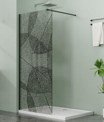 Niagara Wellness LETTI black walk-in zuhanyfal mintával, 120 cm NWWI-LETTB120 (NWWI-LETTB120)