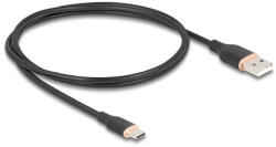 Delock USB 2.0 kábel USB A-típusú dugó - USB Type-C dugó 1 m fekete Szilikon (81226)