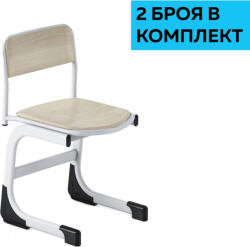 RFG Ученически стол Edu, 430 х 425 х 460 mm, цвят дъб, сив метал 2 бр. VIII/XII клас