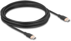 Delock USB 2.0 kábel USB Type-C dugó - dugó PD 3.0 60 W 4 m fekete Szilikon (81240)