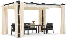 Garden Point Barbados 3x3 m terasz pergola Garden Point függönyökkel antracit bézs színben (GAP1328)