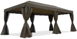 Garden Point Kerti pavilon szúnyoghálóval és függönyökkel Valencia 3x6 m barna Garden Point (GAP1121)