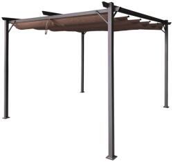 Garden Point Barna La Palma 3x3m terasz pergola Garden Point függönyökkel (GAP1283)