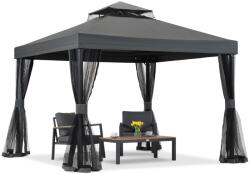 Garden Point Antracit kerti pavilon szúnyoghálóval Valencia 4x4 m Garden Point (GAP1131)