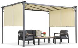 Garden Point Krémszínű Sevilla 3x4m terasz pergola szúnyoghálóval Garden Point (GAP1266)