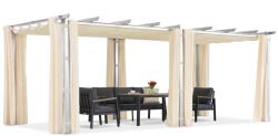 Garden Point Barbados 3x6 m terasz pergola Garden Point függönyökkel fehér és bézs színben (GAP1332)