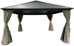 Garden Point Sardinia 3x4 fém pavilon függönnyel és szúnyoghálóval Garden Point bézs színű (GAP1364)