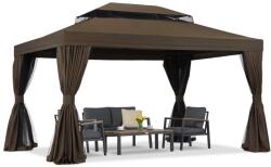 Garden Point Kerti pavilon szúnyoghálóval és függönyökkel Valencia 3x4 barna Garden Point (GAP1136)