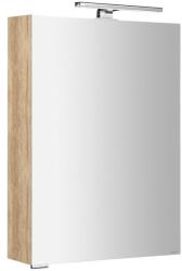 SAPHO MIRRÓ tükrösszekrény LED világítással, jobbos/balos, 50x70x16cm, alabama tölgy (MC050-0022) (MC050-0022)