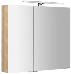 SAPHO MIRRÓ tükrösszekrény LED világítással, 80x70x16cm, alabama tölgy (MC080-0022) (MC080-0022)