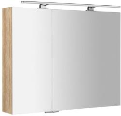SAPHO MIRRÓ tükrösszekrény LED világítással, 90x70x16cm, alabama tölgy (MC090-0022) (MC090-0022)