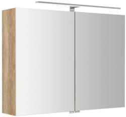 SAPHO RIWA tükrösszekrény LED világítással, 81x70x17cm, Alabama tölgy (RIW080-0022) (RIW080-0022)