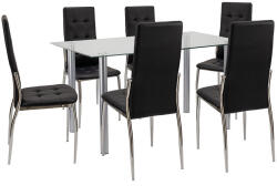 Leziter Lina 6+1 étkező garnitúra fekete (LUA140W_DC-002-Black_6) - stuxi