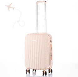 Leonardo Da Vinci Leonardo Da Vinci Kabinbőrönd 39x29x18.5 cm Számzárral, Teleszkópos Karral, Kivehető Kerekekkel - XS méret - Bézs (6067_xs_beige)