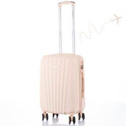 Leonardo Da Vinci Leonardo Da Vinci Kabinbőrönd 55 x 37 x 24 cm Számzárral, Teleszkópos Karral, Kivehető Kerekekkel - S méret - Bézs (6067_s_beige)