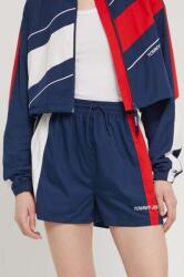 Tommy Jeans rövidnadrág Archive Games női, sötétkék, mintás, magas derekú - sötétkék M