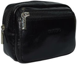 rialto olasz férfi fekete, övre fűzhető bőr autóstáska 15×11 cm (R-RT2998-D-03)