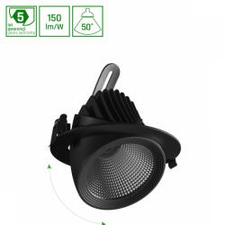 spectrumLED Sal Silena 2 840 19w 230v 50deg Black With Emergency Module (wojp09759)