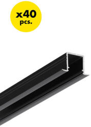 TOPMET LED profil SMART-IN10 AC2/Z 2000 mm fekete eloxált - kiszerelés (1 pár) (E3020023)