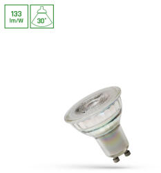 spectrumLED LED GU10 230V 7, 5W SMD 30DEG WW GLASS w/ LENS SPECTRUM PREMIUM (WOJ14707)