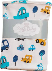  Soffi Baby takaró pamut dupla autós kék 80x100cm - kreativjatek