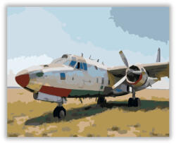  Régi Propelleres Repülőgép Elhagyatott Légibázison - számfestő készlet