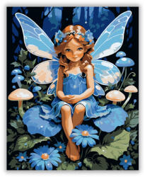Számfestő Kék Tündér Virágszirom Trónján - számfestő készlet (crea7457)