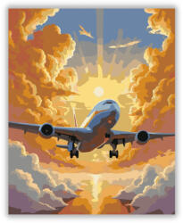 Számfestő Utasszállító Repülő Napfelkelte Felett - számfestő készlet (crea7128)