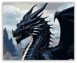  Fekete Sárkánykirálynő - számfestő készlet