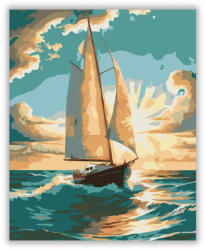 Számfestő Nagy Vitorlás a Turquoise Tengeren - számfestő készlet (crea7085)
