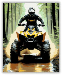  Sárga ATV az Erdei Ösvényen - számfestő készlet